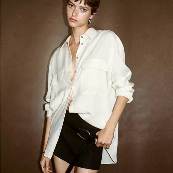 NWT MANGO
Women's Oversized Lyocell Shirt - Picture 2 of 7